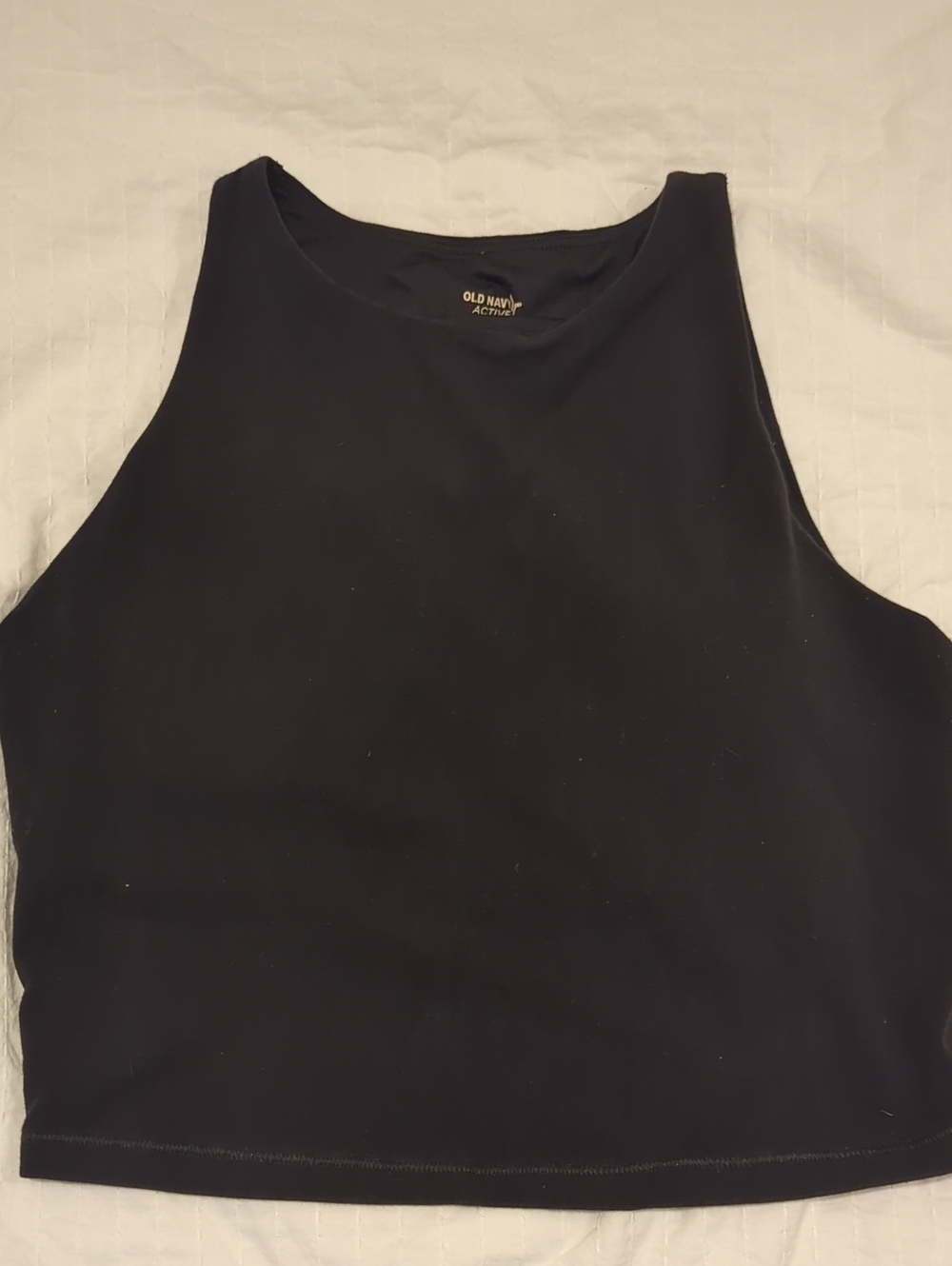 Old Navy Black High-Neck Crop Tank